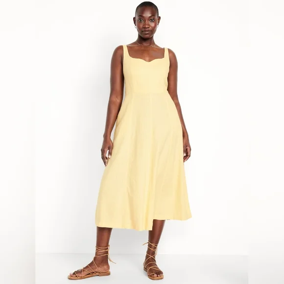 Old Navy butter Yellow Midi Dress - Picture 4 of 7
